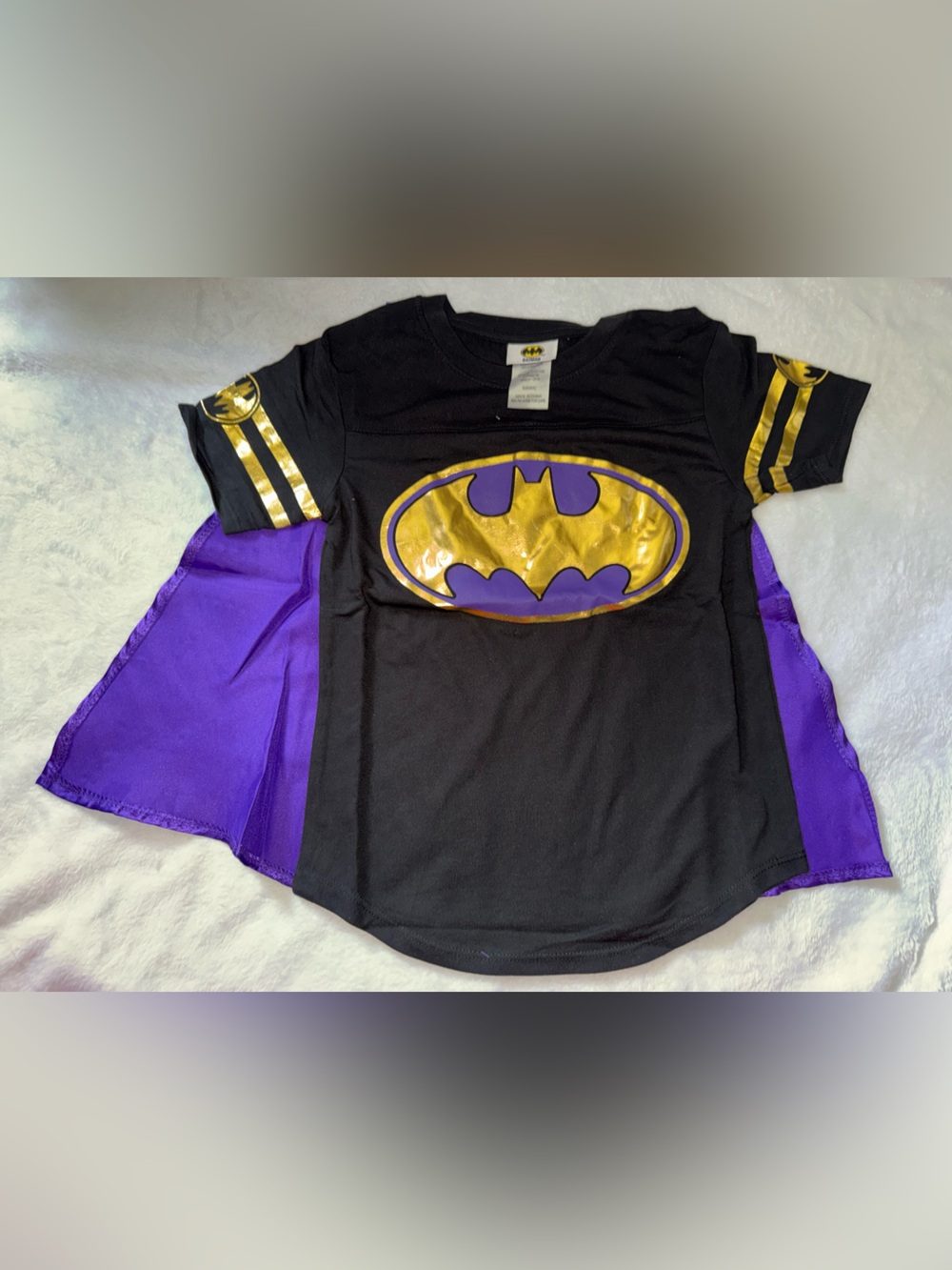 Batman 6T Black T-Shirt with Yellow Logo Accent